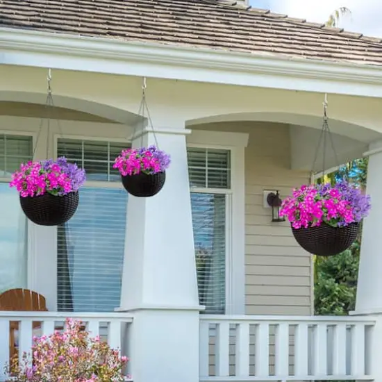 Sorbus 28" Brown Round Hanging Planters, 2ct. {3}
