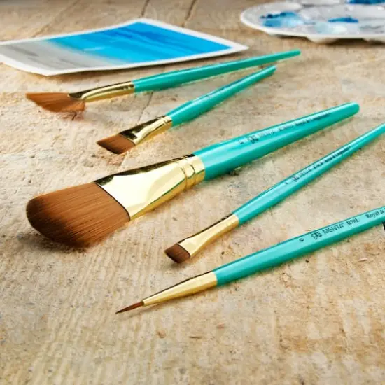 Royal & Langnickel&reg; Menta&trade; Fan & Liner Synthetic Acrylic 5 Piece Brush Set {3}