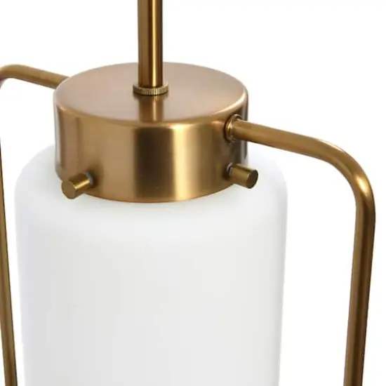 Hello Honey&reg; Robert Stevenson Lighting Ezra Metal & Frosted Glass Convertible Ceiling Light Brushed Brass {8}