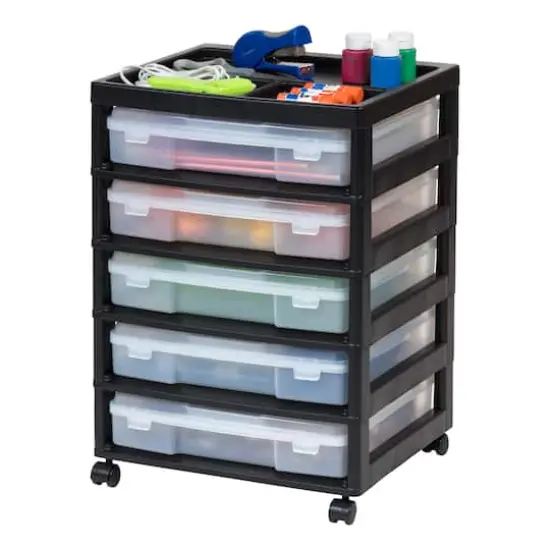 IRIS Black 5-Case Scrapbook Cart {4}