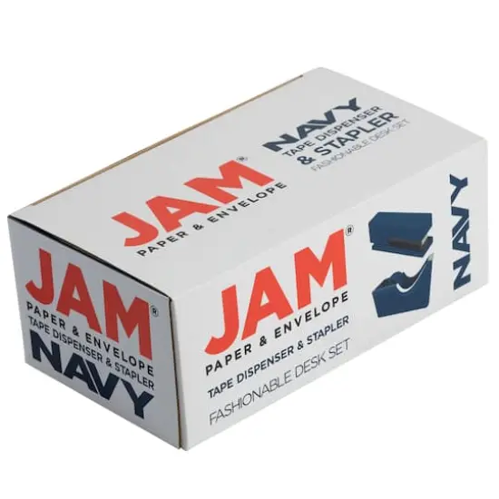 JAM Paper Stapler & Tape Dispenser Set Navy Blue {7}