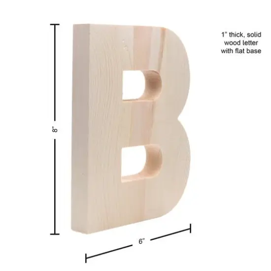 Hampton Art&trade; 8" Chunky Wood Letter B {5}