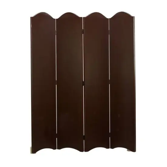 Dark Brown Wood Traditional Room Divider Screen, 71" x 64" x 1" {9}