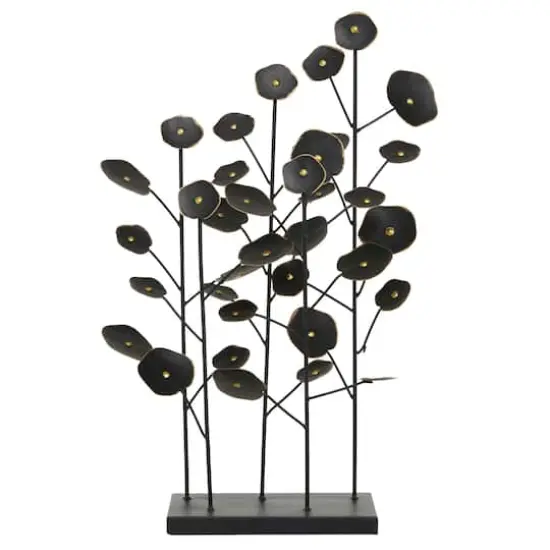 21" Black Metal Contemporary Nature Sculpture {1}