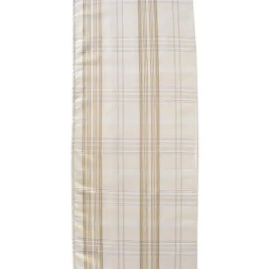 DII&reg; 108" Cream Metallic Plaid Table Runner {5}