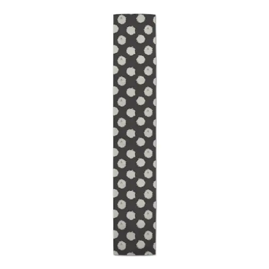 72" Polka Dots Cotton Twill Table Runner Pink/Black {4}