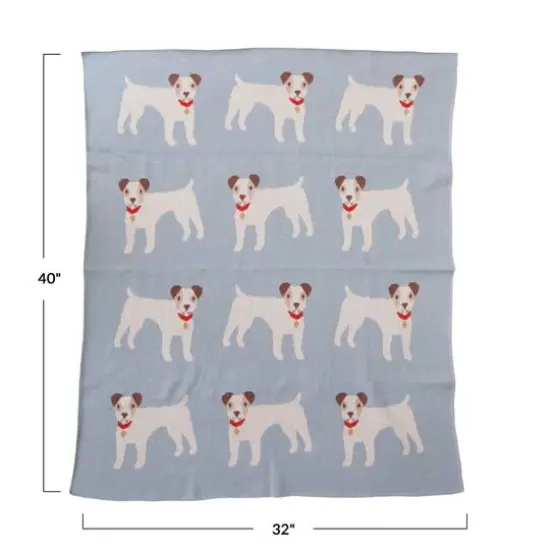 Hello Honey&reg; Dog Prints Cotton Knit Baby Blanket {4}