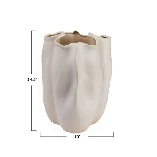 Hello Honey&reg; 15" Natural Modern Organically Shaped Stoneware Vase {6}