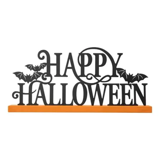 Glitzhome&reg; 18" Happy Halloween Wood and Metal Table D&eacute;cor {6}