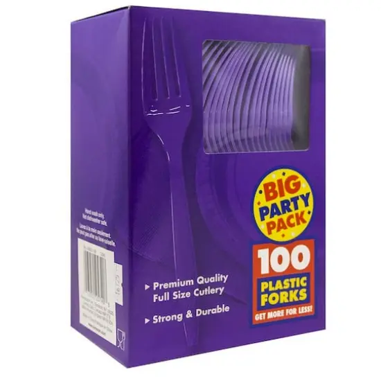 JAM Paper Premium Plastic Forks, 100ct. Purple {3}