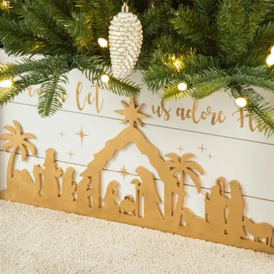 Glitzhome&reg; 24" Nativity Scene Tree Collar {5}