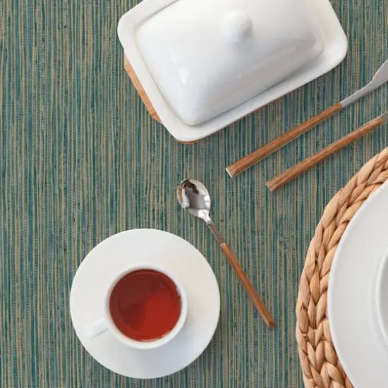 RoomMates Dimensional Grasscloth Peel & Stick Wallpaper Teal {6}