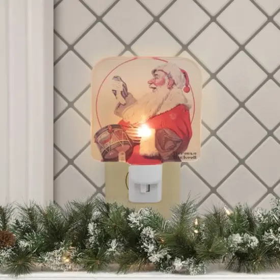 6" Norman Rockwell 'A Drum for Tommy' Glass Christmas Night Light {3}