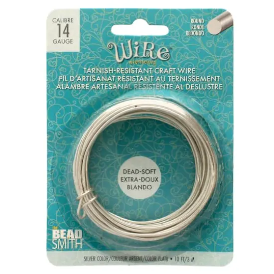 The Beadsmith&reg; Wire Elements&trade; 14 Gauge Tarnish Resistant Soft Temper Wire, 10ft. Silver {1}
