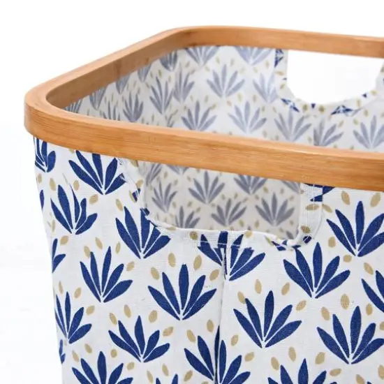 Household Essentials Krush Bamboo Rimmed Basket Set Blue {7}