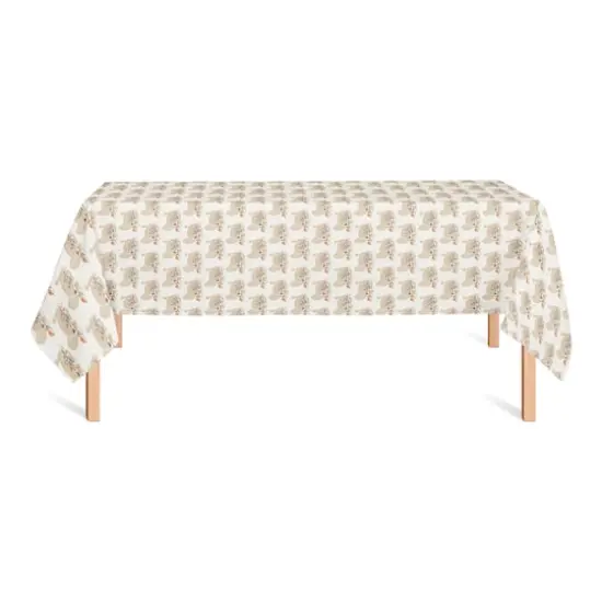 102" Neutral Turkey Pattern Tablecloth {3}