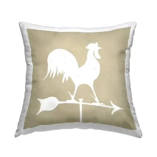 Stupell Industries Country Hen Rooster Weathervane Compass Silhouette Throw Pillow, 18" x 18" {1}