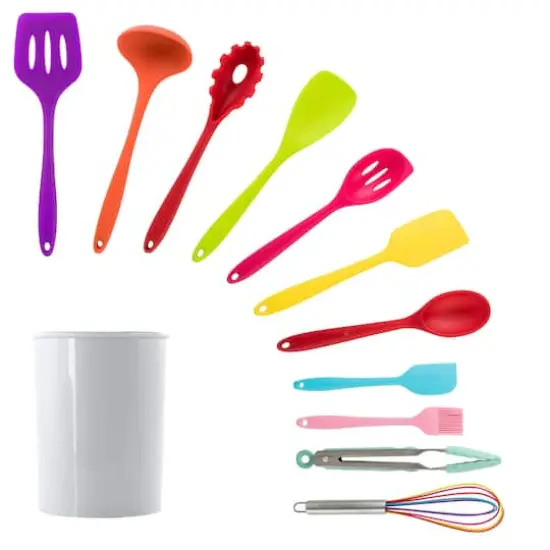 MegaChef Multicolor Silicone Cooking Utensils Set, 12ct. {1}