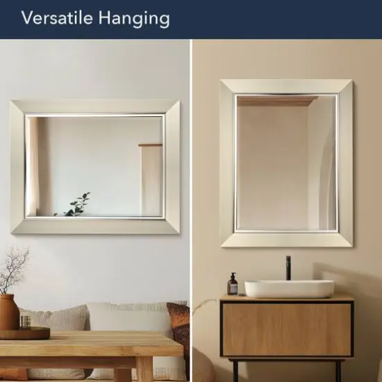 Head West 29" Brushed Nickel Frame Vanity Mirror {6}