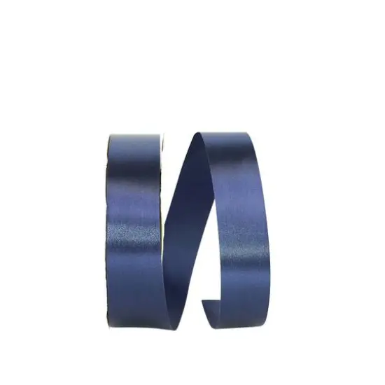 JAM Paper 3/8" x 100yd. Single Face Satin Allure Ribbon Navy {1}