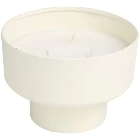White Wax Cozy Cashmere Scented Candle with Elevated Matte White Container {5}