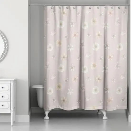 Florals Shower Curtain Blush {3}