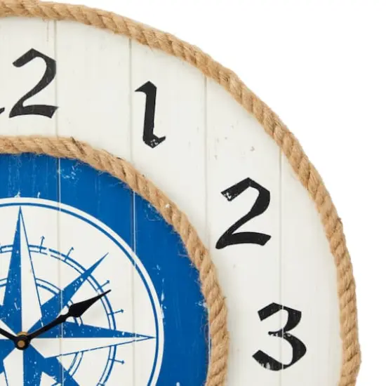 Blue MDF Nautical Wall Clock 24" x 24" x 2" {4}