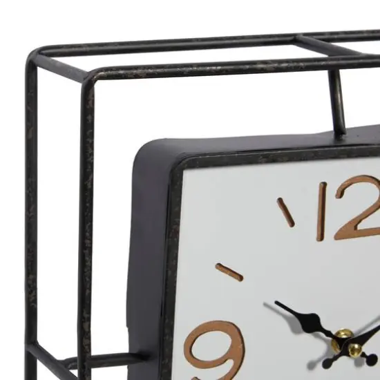 Black Contemporary Metal Wall Clock, 12" x 12" {4}