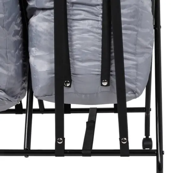 Honey Can Do Black/Gray Double Bounce Back Hamper with Wheels and Lid {11}