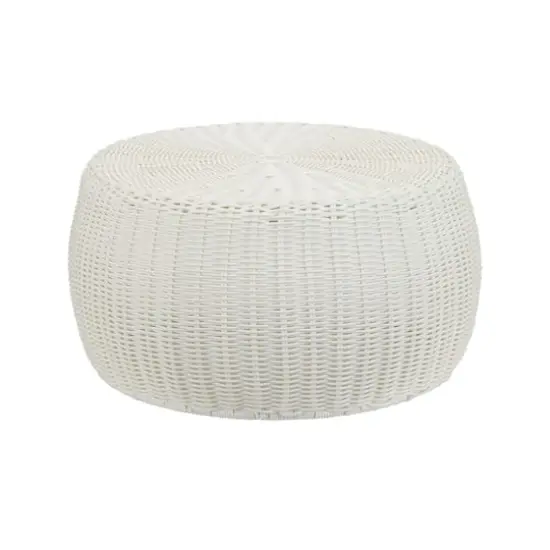 Household Essentials 9" Woven Storage Ottoman White {1}