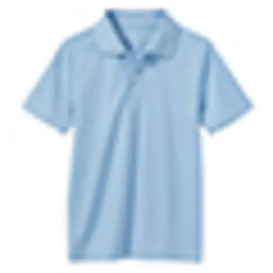 Galaxy by Harvic Boys Moisture Wicking Short Sleeve Polo Shirt Light Blue {1}