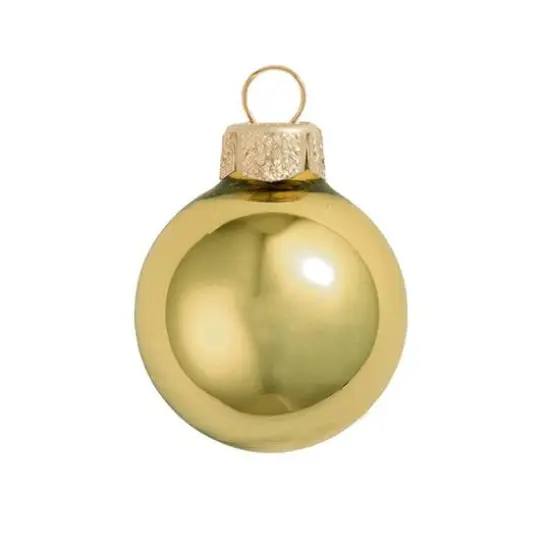 Whitehurst 4 Pack 4.75" Shiny Glass Ball Ornaments Yellow Sun {1}