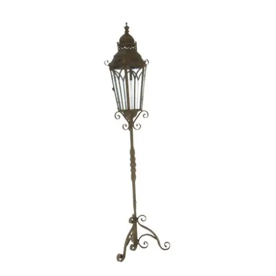 4.5ft. Brown Iron Rustic Candle Holder Lantern {4}