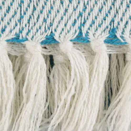 DII&reg; Teal Four Square Woven Throw {4}