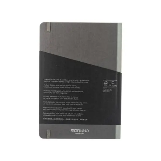 Fabriano&reg; EcoQua Plus A5 Lined Gray Fabric-Bound Notebook {10}
