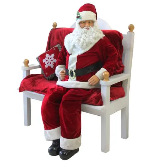 6ft. Life-Size Plush Santa Claus Standing or Sitting Christmas Figure {3}