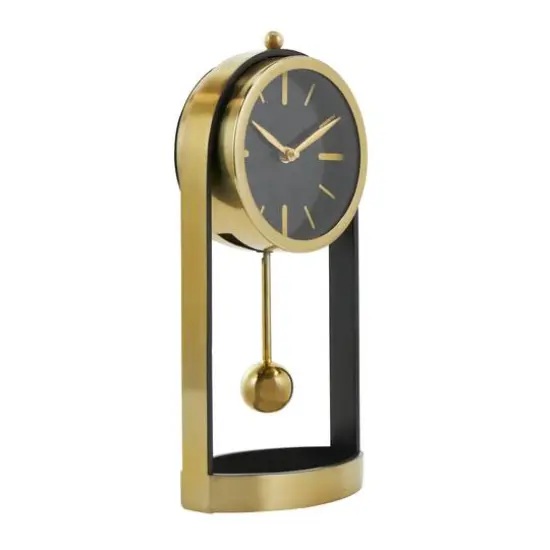 13" Gold Aluminum Tall Clock with Swinging Ball Pendulum {3}
