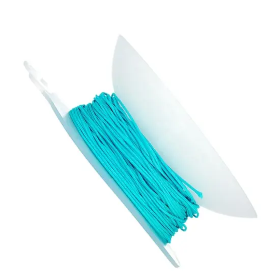 John Bead Lovely Knots 1mm Asian Knotting Cord with Bobbin, 50yd. Aqua Blue {3}