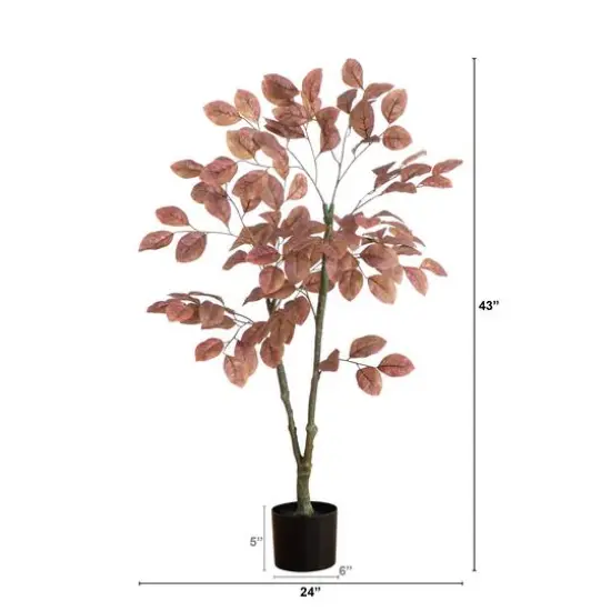 3.5ft. Brown Autumn Dogwood Artificial Potted Tree {8}