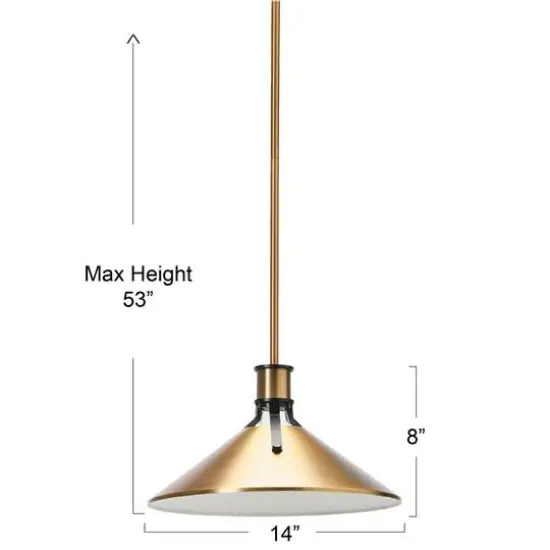Hello Honey&reg; 4.4ft. Metal Ceiling Light Brushed Bronze and Black {6}