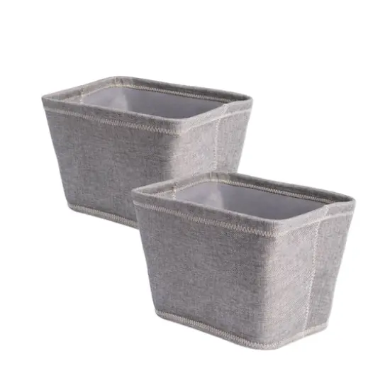 DII&reg; Gray Poly Bin Zig-Zag Stitch Variegated Trapezoid Set {1}