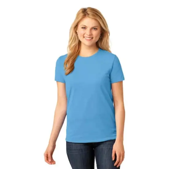 Port & Company® Colors Core Cotton Ladies T-Shirt Aquatic Blue {4}
