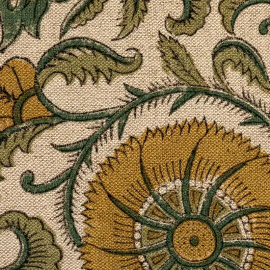 Hello Honey&reg; 20" x 14" Green & Yellow Verdant Charm Linen Lumbar Pillow {8}