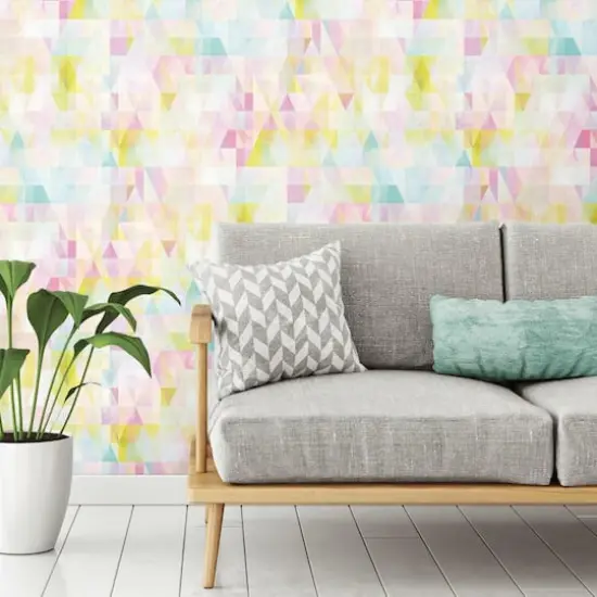 RoomMates Prismatic Geo Peel & Stick Wallpaper Pink and Blue {5}