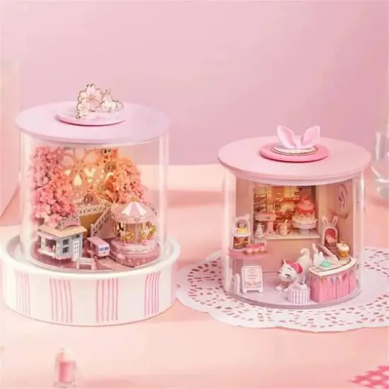 Wizardi Sakura Scenery Miniature Dollhouse Roombox Kit {4}