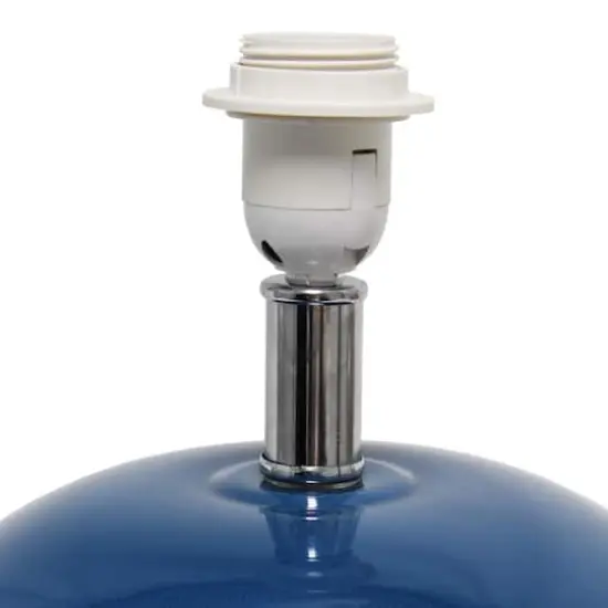 Lalia Home 15.25" Ovaloid Glass Table Lamp with White Shade Blue {7}