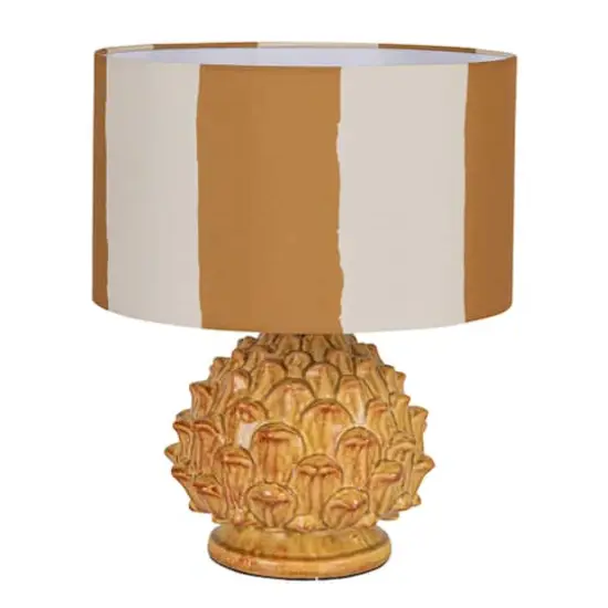 Hello Honey&reg; 14.75" Mustard & Cream Artichoke Finial Stoneware Table Lamp, 2ct. {1}