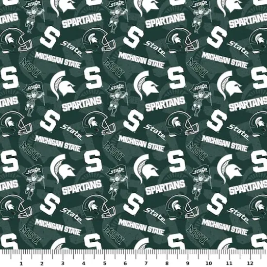 NCAA Michigan State University Spartans Cotton Fabric {3}