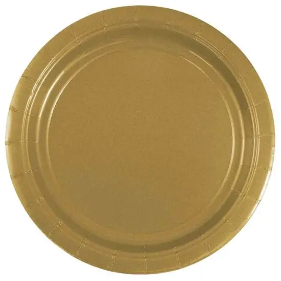 JAM Paper 7" Paper Party Plates, 50ct. Gold {1}