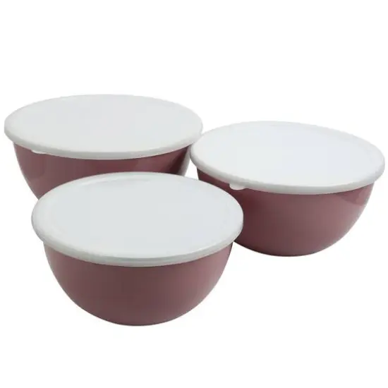 Gibson Home&reg; Plaza Cafe Lavender 3-Piece Stackable Nesting Mixing Bowl Set with Lids {6}
